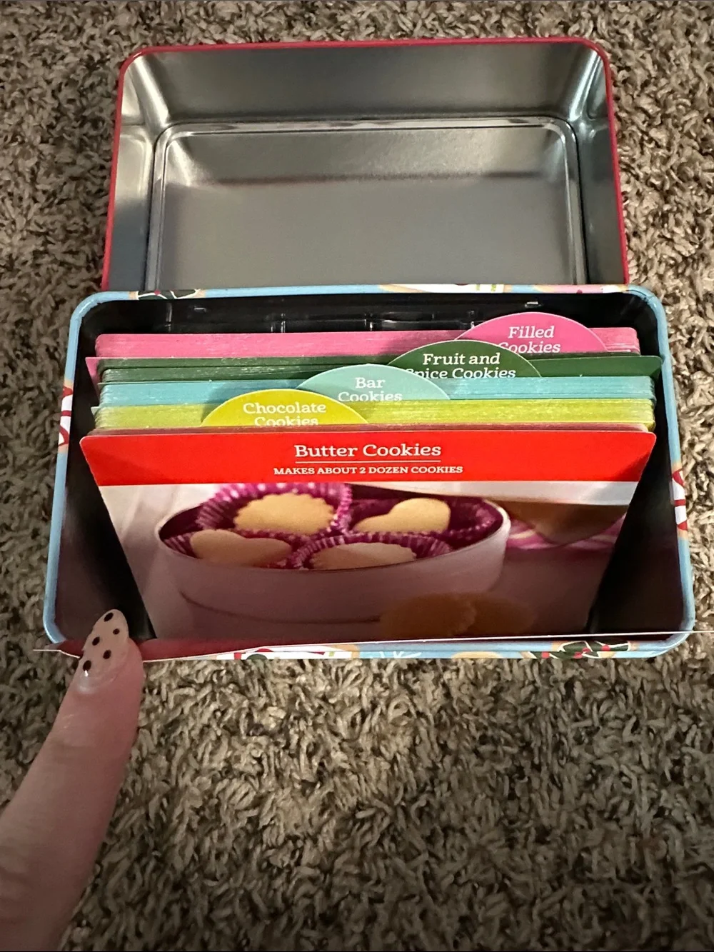 Holiday Cookies Recipe Card Collection - Red & Light Blue